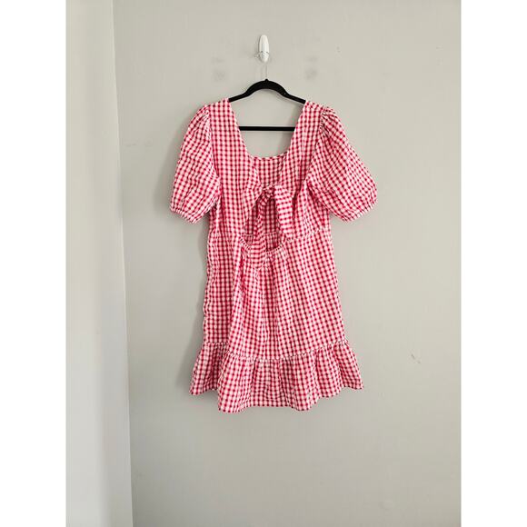 Ann Taylor Lofr Red Plaid Mini Dress 14 NWT - Picture 4 of 4